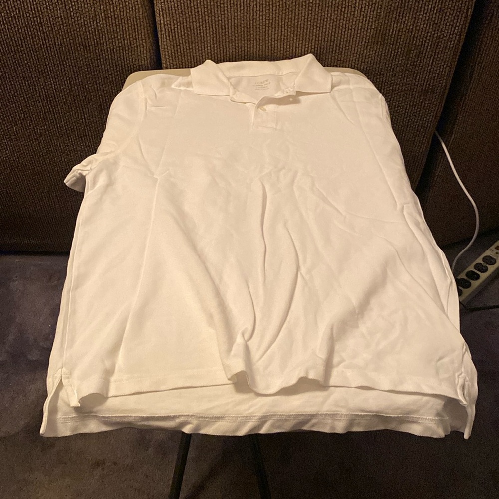J. Crew classic polo short sleeve shirt. Size: L. Color: White